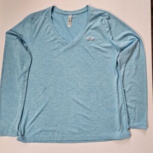 Under Armour Heatgear Athletic Shirt Womens Size Large Light Blue